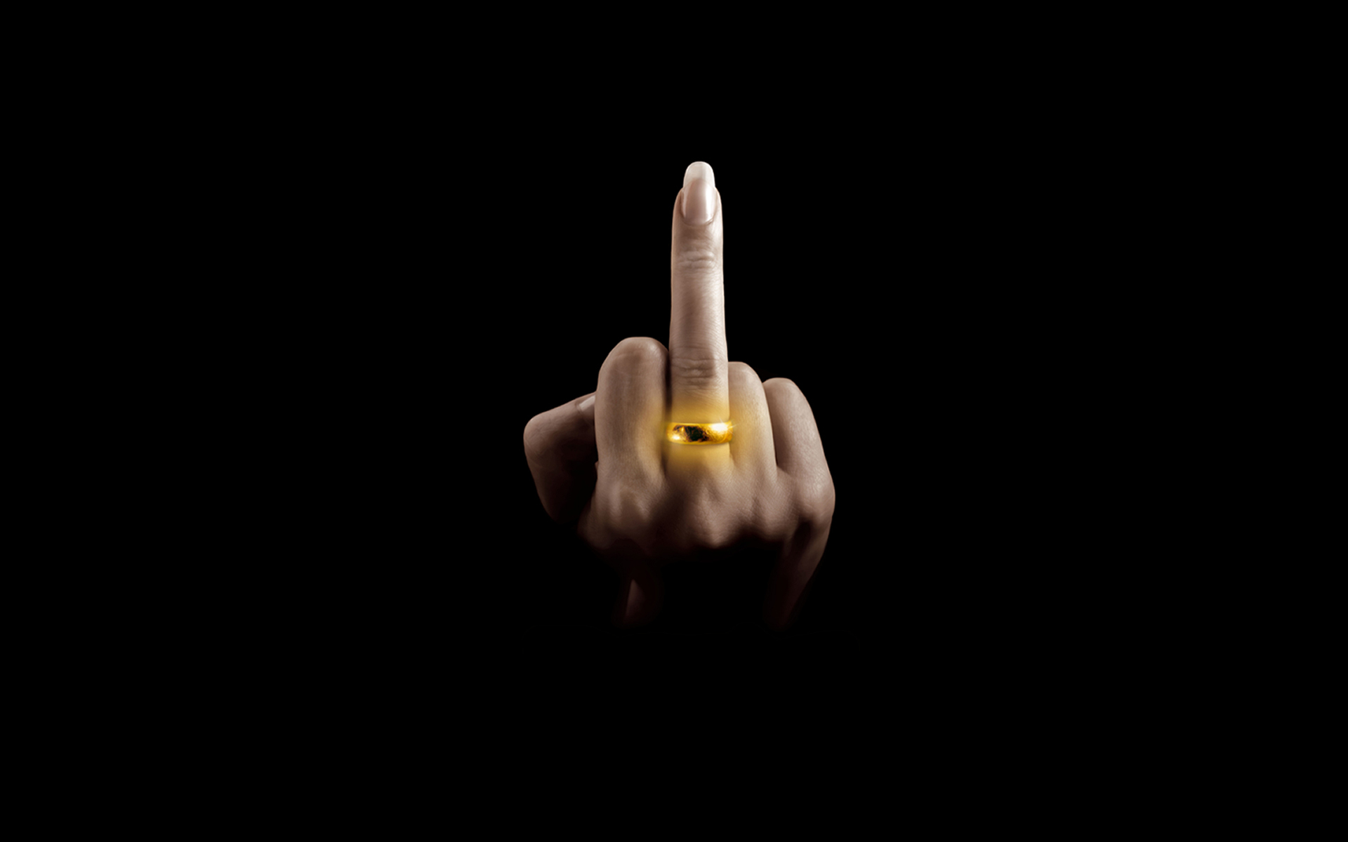 middle finger with ring